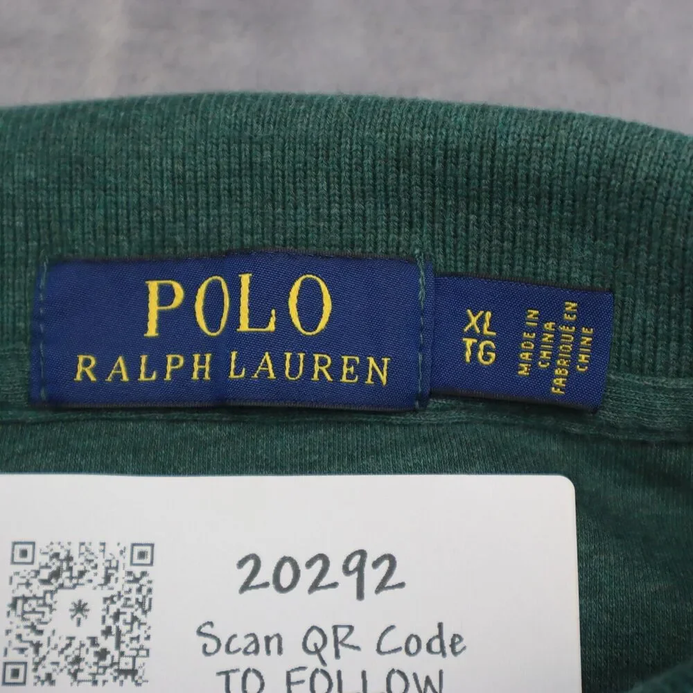 Polo Ralph Lauren Shirt Mens XL Extra Green Polo Rugby Casual Dress Pony